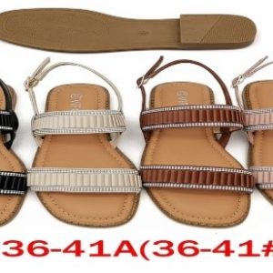 Pleated Rhinestone-Trimmed Ankle Strap Slingback Flat Sandals