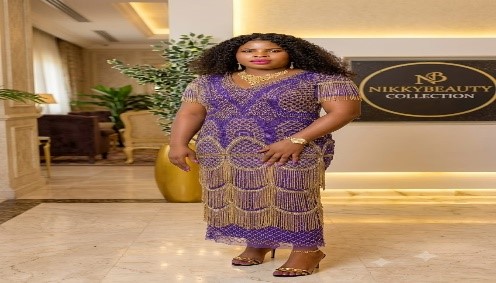 Empress Gold Fringe Embellished Luxury Gown - Image 2