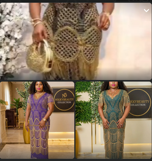 Empress Gold Fringe Embellished Luxury Gown - Image 3