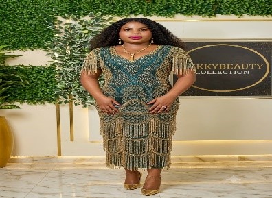 Empress Gold Fringe Embellished Luxury Gown