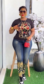 Chic Graphic Tee and Painted Denim Two-Piece Set