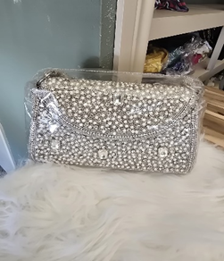 The Pearl & Crystal Embellished Evening Clutch