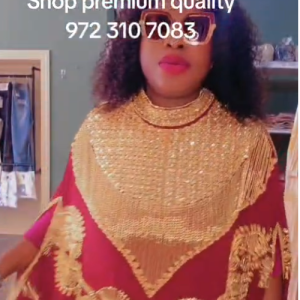 Premium Quality Gold-Embellished Maroon Kaftan Dress