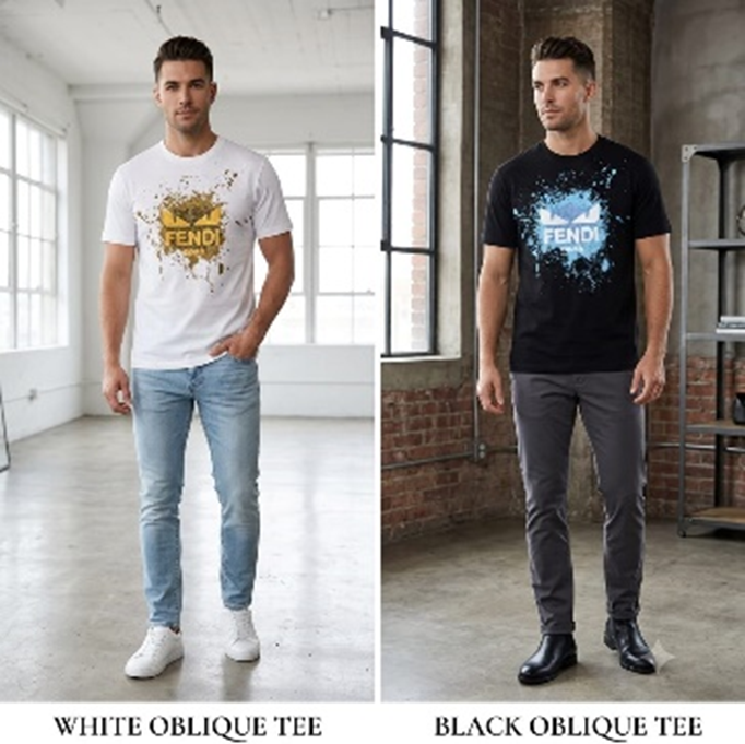 Fendi Monster Eyes Paint Splatter Graphic T-shirt (YZCP 1567) - Image 2