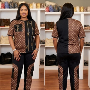 Monogram Luxe Split Cargo Two-Piece Set