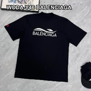 BALENCIAGA Men's Political Campaign Wave Logo Graphic T-Shirt (WODA-Y46)