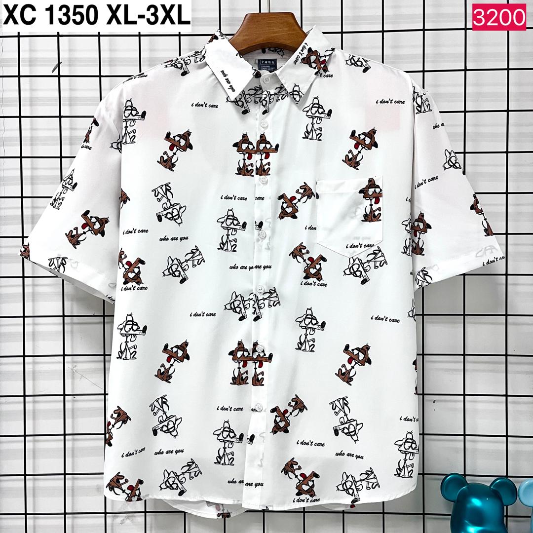 SUPXMXN Cartoon Dog Graphic Button-Down Shirt (XC 1350)