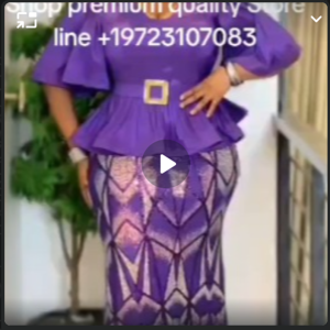 Bee QUEEN Plus Size Belted Peplum Top & Geometric Sequin Mermaid Skirt 2-Piece Set