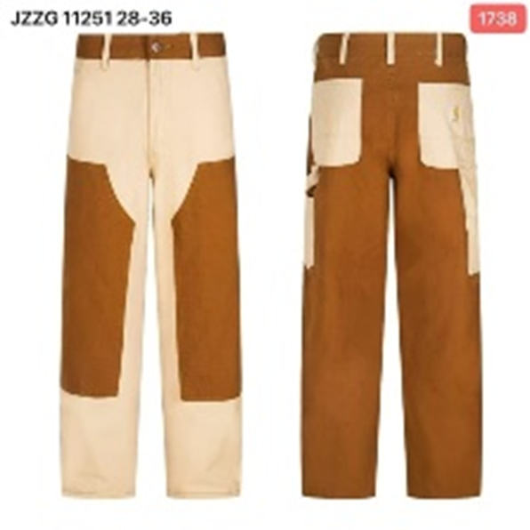 MIJKO Men's Two-Tone Colorblock Double Knee Carpenter Workwear Pants (JZZG 11251 / 1738)