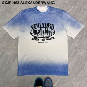 ALEXANDER WANG Men's "New York Rules The World" Skyline Tie-Dye Gradient T-Shirt (SXJF-H63)
