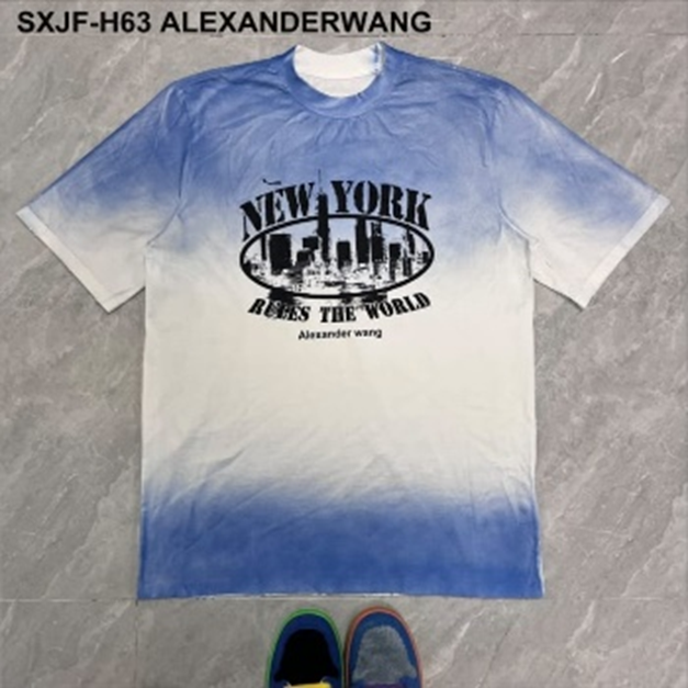 ALEXANDER WANG Men's "New York Rules The World" Skyline Tie-Dye Gradient T-Shirt (SXJF-H63)
